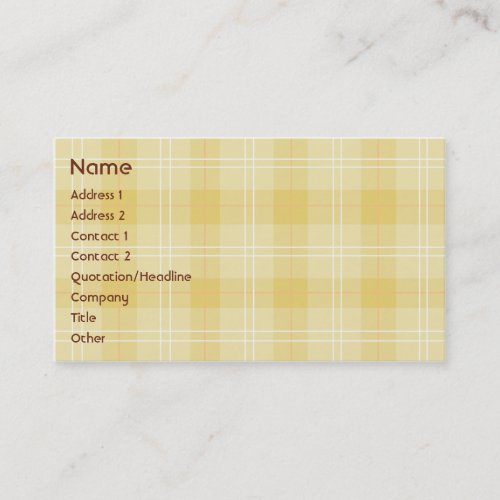 Yellow Plaid - Business Business Cards