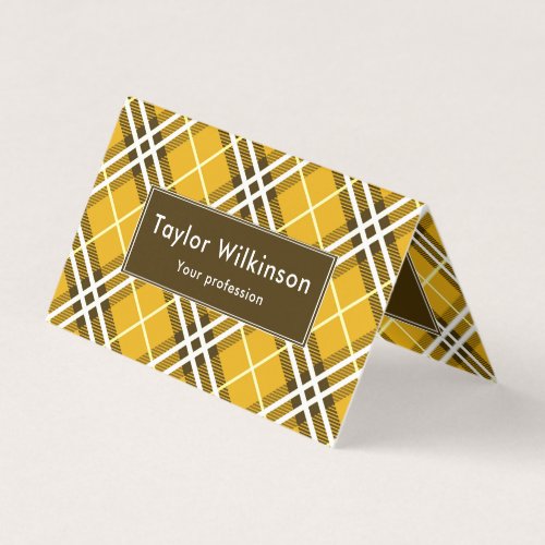 Yellow Plaid Business Card