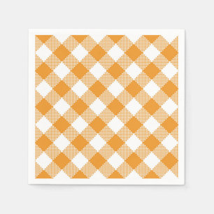 Yellow Plaid Fall Country Pattern Napkins