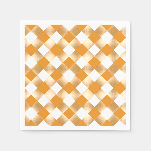 Yellow Plaid Fall Country Pattern Napkins (Front)
