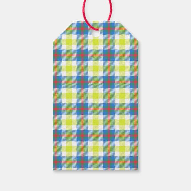 Yellow Plaid  Gift Tags (Front)