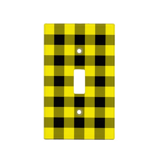 Yellow Plaid Light Switch Cover (Front)