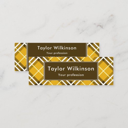 Yellow Plaid Mini Business Card