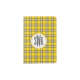 Yellow Plaid Monogram Passport Holder