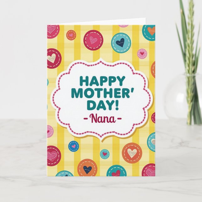 Yellow Plaid Mothers Day Card (Front)