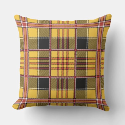 yellow plaid outdoor pillow