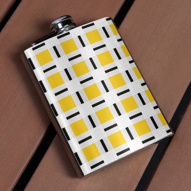Yellow Plaid Pattern Flask (FLASK)