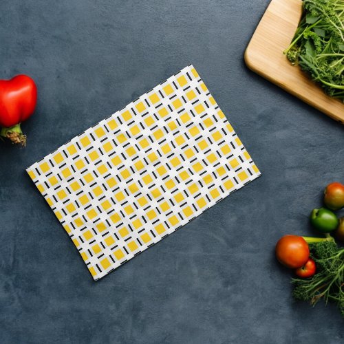 Yellow Plaid Pattern Kitchen Towel