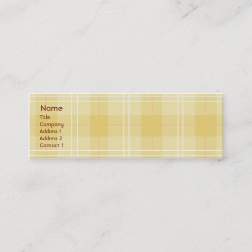 Yellow Plaid - Skinny Business Card