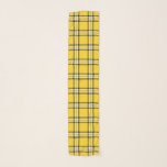 Yellow Plaid Tartan Scarf<br><div class="desc">Yellow,  black & white plaid / tartan scarf.</div>