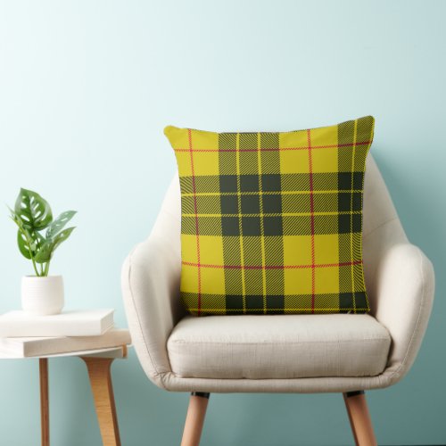 Yellow Plaid Throw Pillow