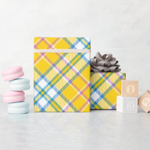 Yellow Plaid Wrapping Paper