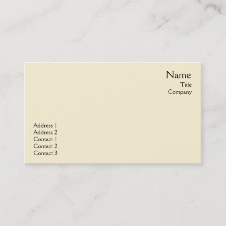 Yellow Plain - Business Business Card