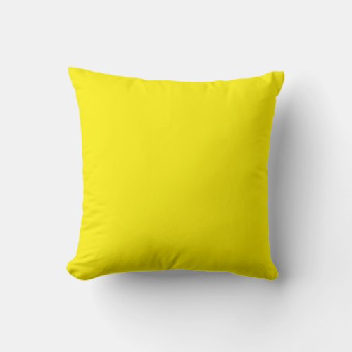 Yellow Plain Solid Color Throw Pillow