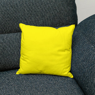 Yellow Plain Solid Color Throw Pillow