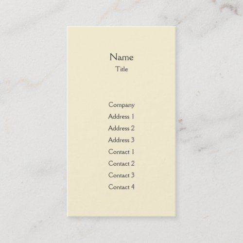 Yellow Plain Vertical - Business Business Card