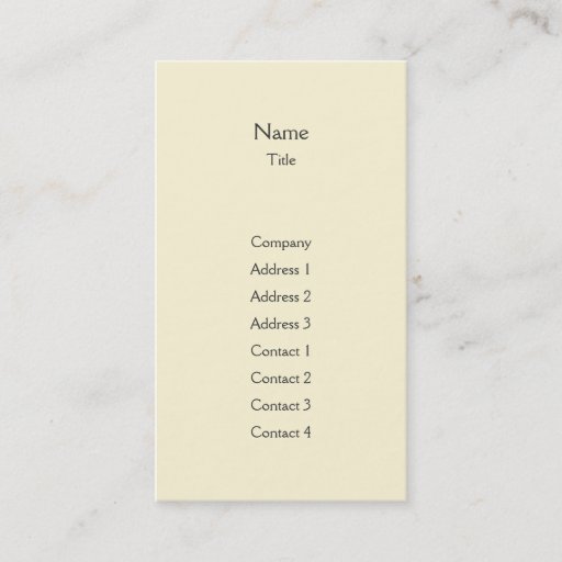 Customizable Yellow Plain Vertical - Business Business Card