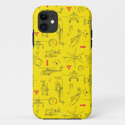 Yellow Planes Pattern iPhone 11 Case