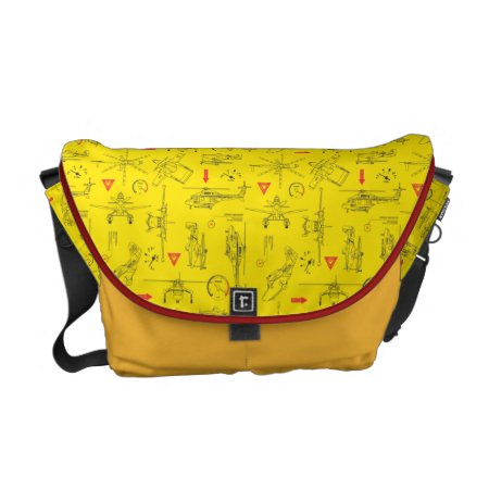 Yellow Planes Pattern Messenger Bag
