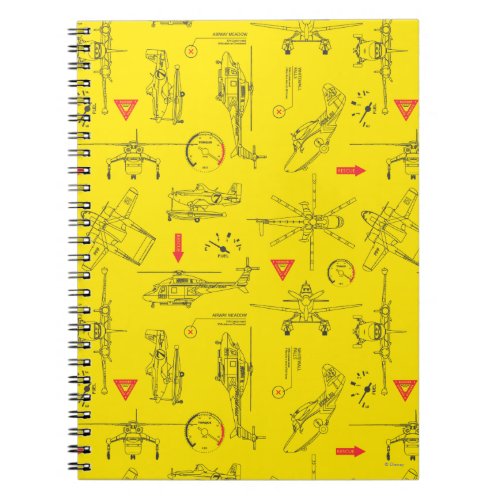 Yellow Planes Pattern Notebook