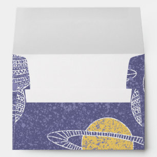 Yellow Planet Space Lover Blue Sky Astronomy Envelope