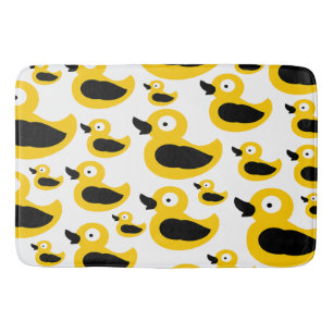 Yellow plastic ducks  bath mat