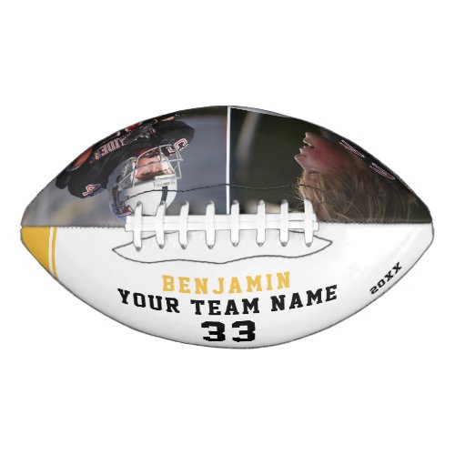 Yellow Player Name Number Team 2 Photo Collage Football