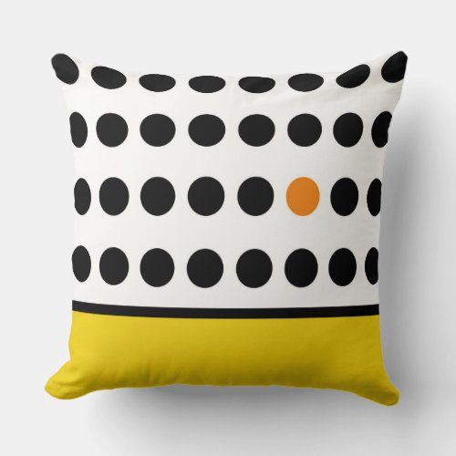 Yellow Playful Dots Throw Pillow