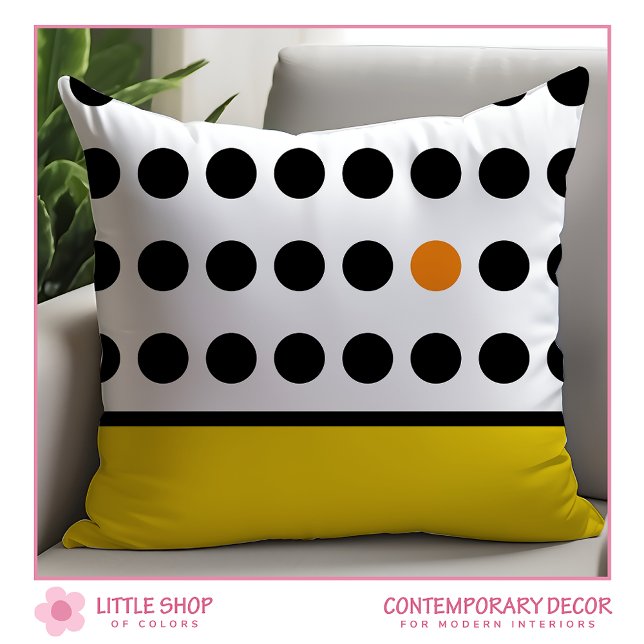 Yellow Playful Dots Throw Pillow (Creator Uploaded)