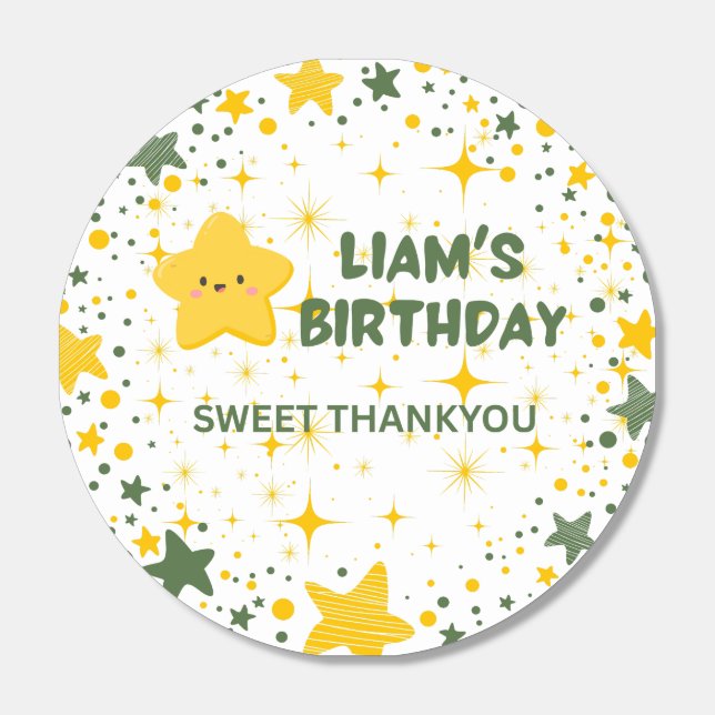 Yellow playful star theme birthday sweet hershey®'s kisses® (Sticker)