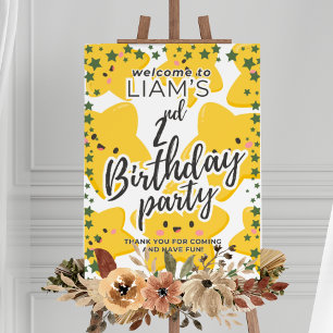 Yellow playfull Star birthday banner Foam Boards