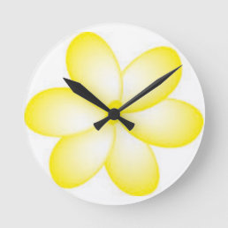 Yellow Plumeria Design Art Wall Clock