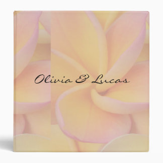 Yellow Plumeria Flower Wedding 3 Ring Binder