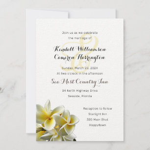 Yellow Plumeria Flowers Wedding Invitation
