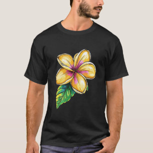 Yellow Plumeria Frangipani Flower Hawaii Maui Aloh T-Shirt