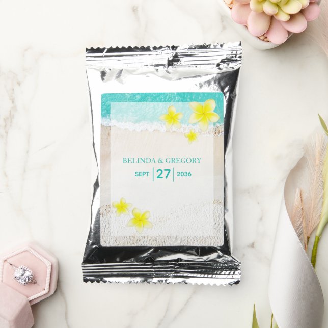 Yellow Plumeria Frangipani Tropical Beach Wedding Coffee Drink Mix (Wedding)