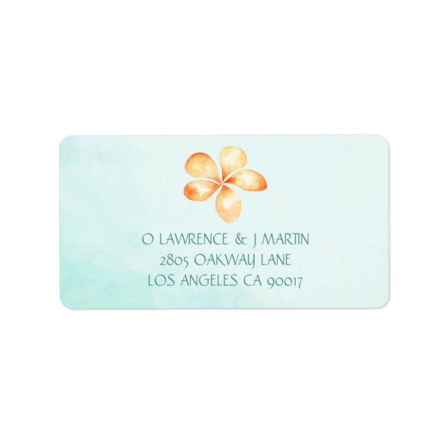 Yellow Plumeria Island Watercolor Label (Front)