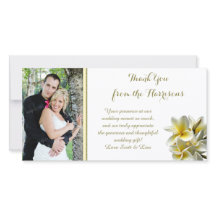 Yellow Plumeria Photo Wedding Thank You