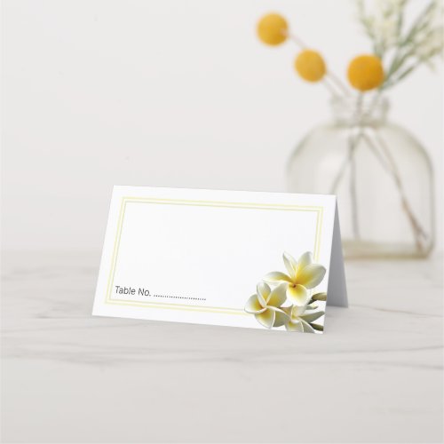 Yellow Plumeria Standing Table Seating Cards