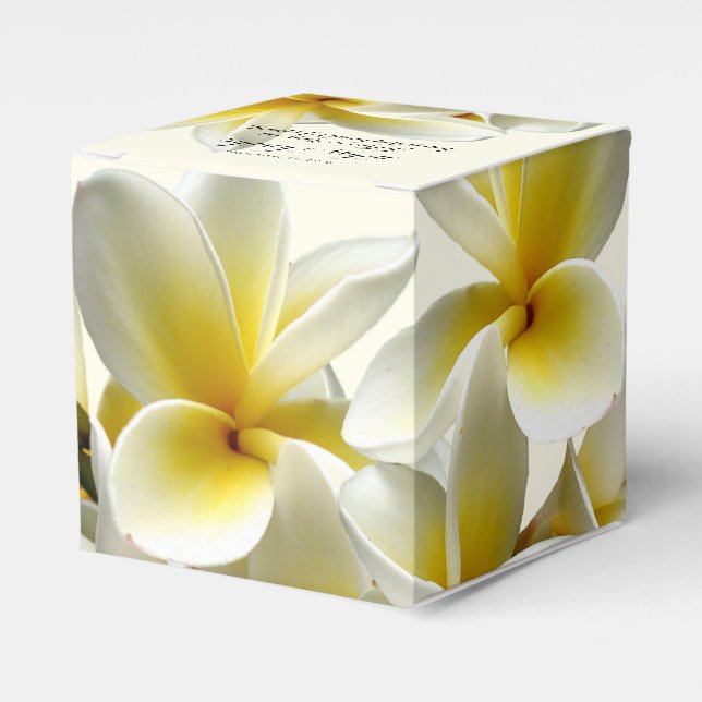 Yellow Plumeria Thank You Wedding Favor Box (Front Side)