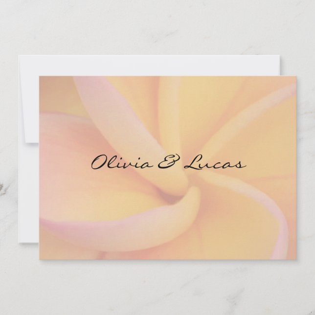 Yellow Plumeria Wedding Invitation (Front)