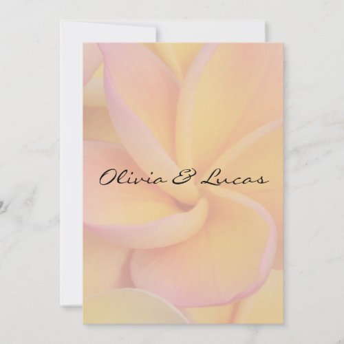 Yellow Plumeria Wedding Invitation
