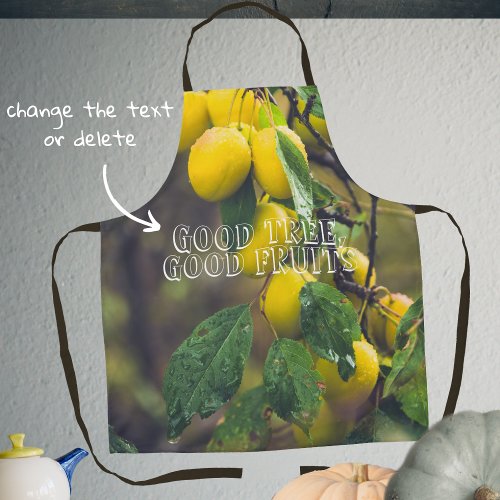 Yellow plums after rain apron