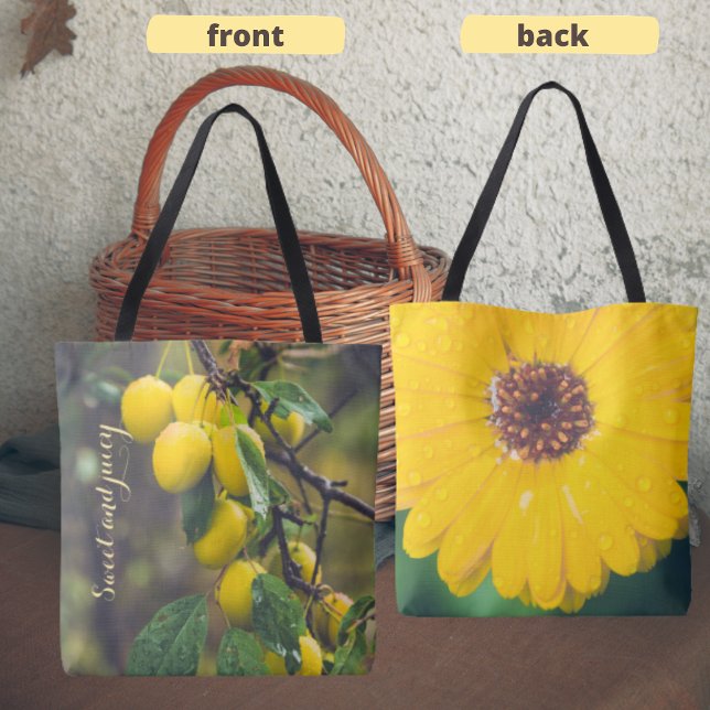 Yellow plums after rain  tote bag (Creator Uploaded)