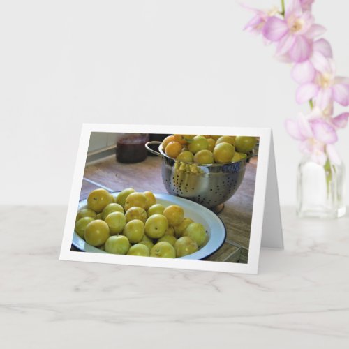Yellow Plums in Bowl and Colander Card