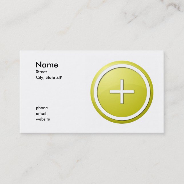 yellow plus business card (Front)