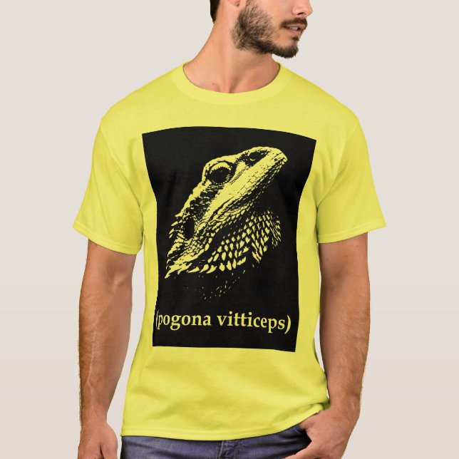 yellow pogona vitticeps bearded dragon T-shirt (Front)