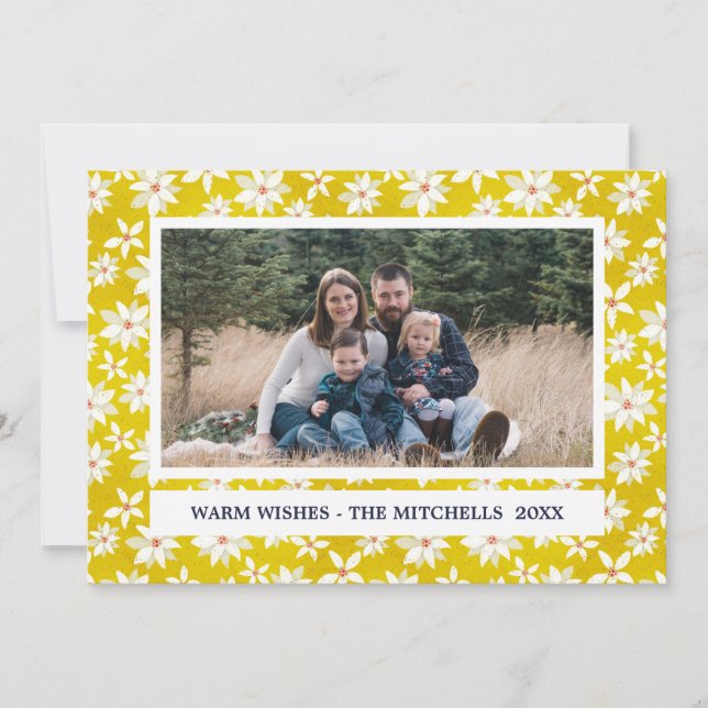Yellow Poinsettia | CUSTOM Landscape Holiday Photo (Front)