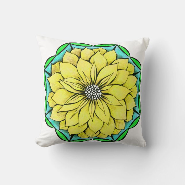 YELLOW POINSETTIA Square Pillow (Front)