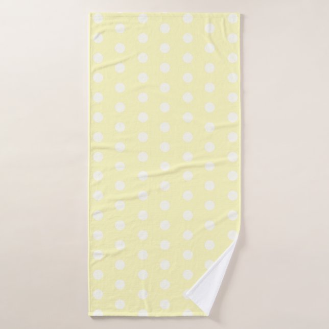 Yellow Poka Dots Bath Towel (Bath Towel)
